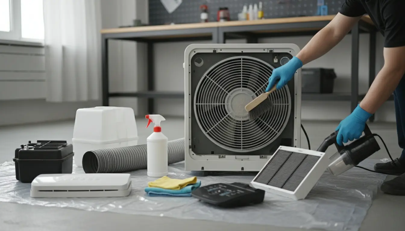Mobiele airco schoonmaken