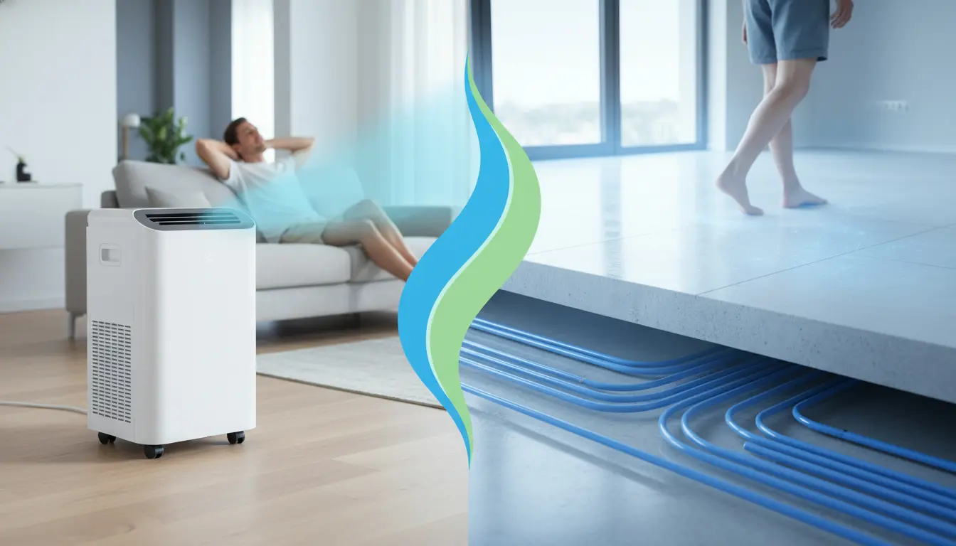 Mobiele airco vs vloerverkoeling